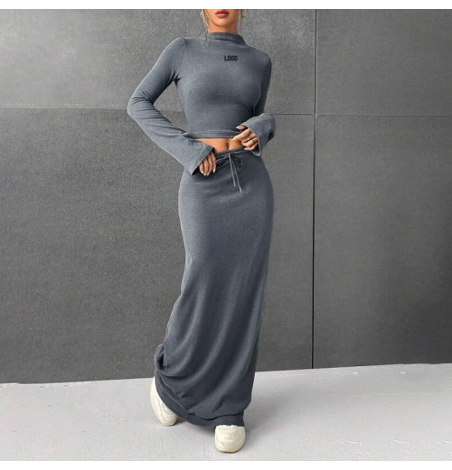 F230699 Women's Skirts Designer Clothes Women Long Sleeve Crop Top T Shirt And Casual Ladies Dresses Long Maxi Y2k Skirt F230699 Women's Skirts Designer Clothes Women Long Sleeve Crop Top T Shirt And Casual Ladies Dresses Long Maxi Y2k Skirt