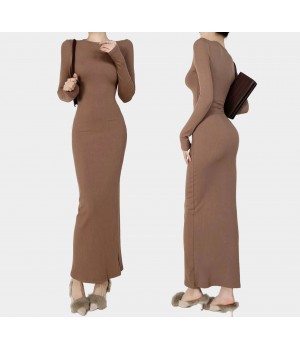 Wholesale Women'S Dresses Clothing Fall Long Sleeve Dresses Women Lady Elegant Body Fit Maxi Casual Dress